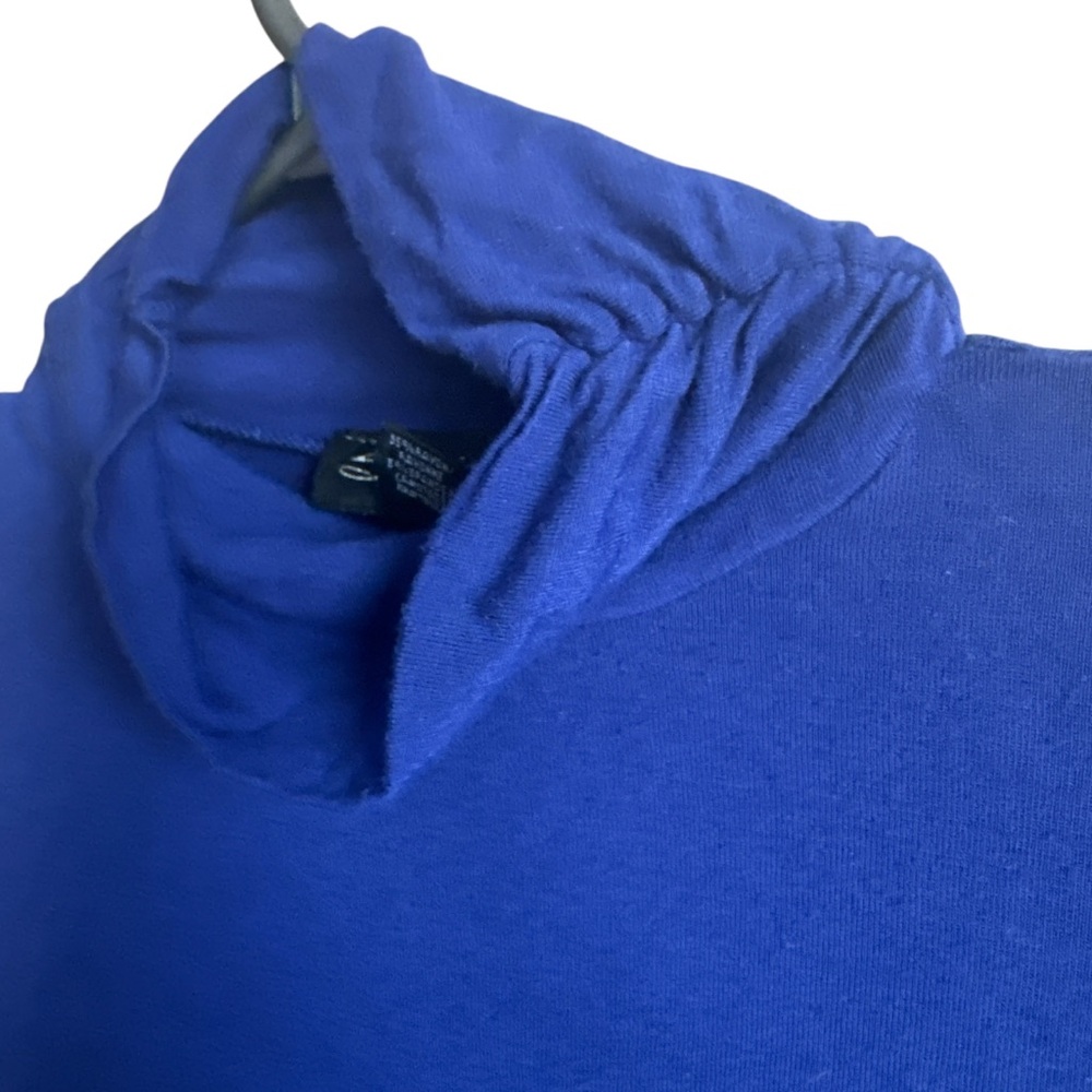 SEDUCTIONS Cobalt Blue Mock Neck Ruched Top Sz M - Picture 3 of 5